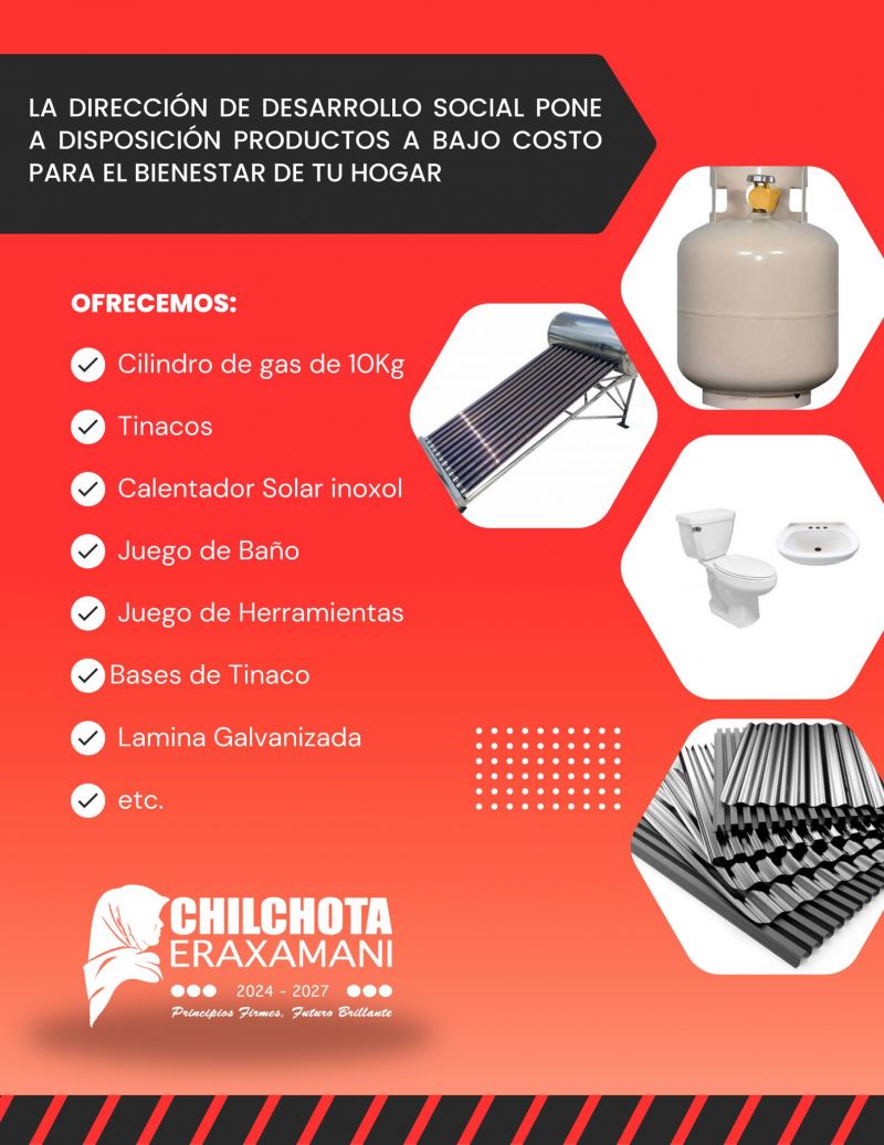 La Dirección de Desarrollo Social pone a tu disposición productos de calidad a bajo costo